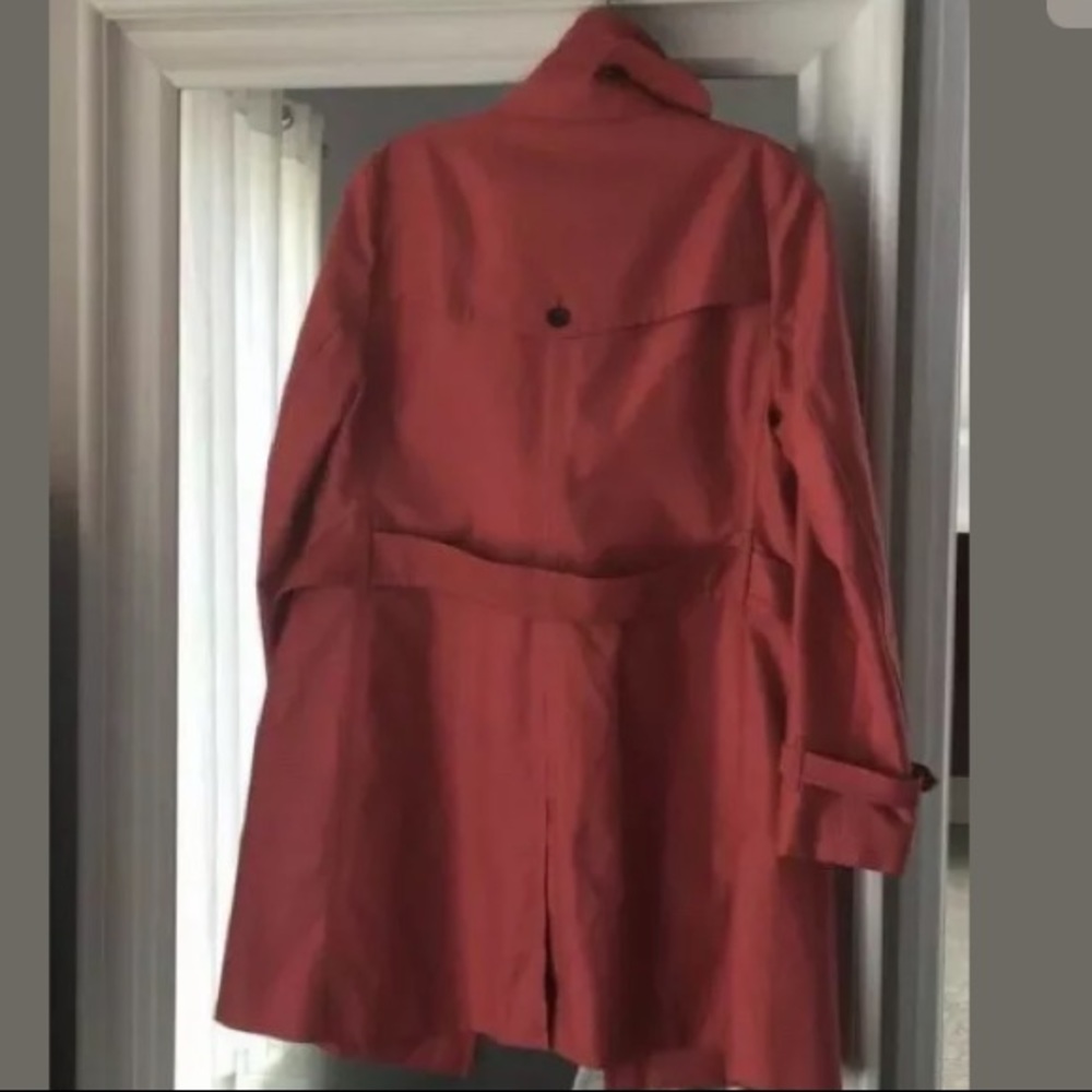 Coach Twill Belted Getaway Trench Coat Jacket L - Picture 4 of 8